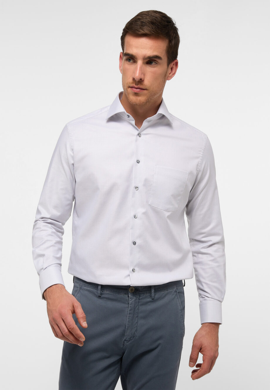 ETERNA - strukturiertes Twill-Hemd MODERN FIT