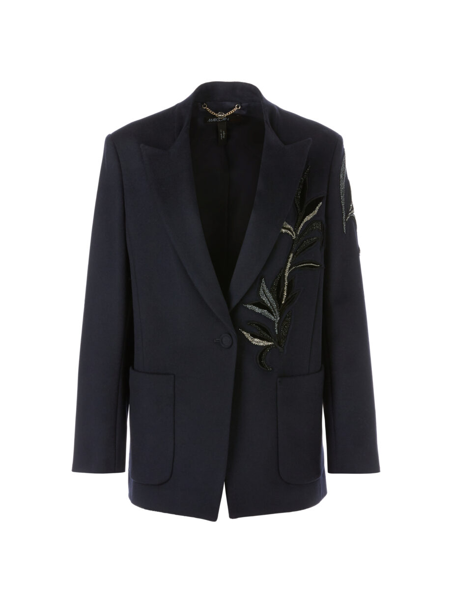 Marc Cain - Blazer mit floraler Glitzer-Applikation