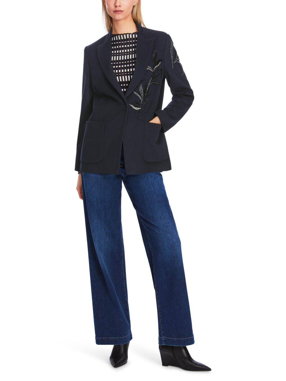 Marc Cain - Blazer mit floraler Glitzer-Applikation